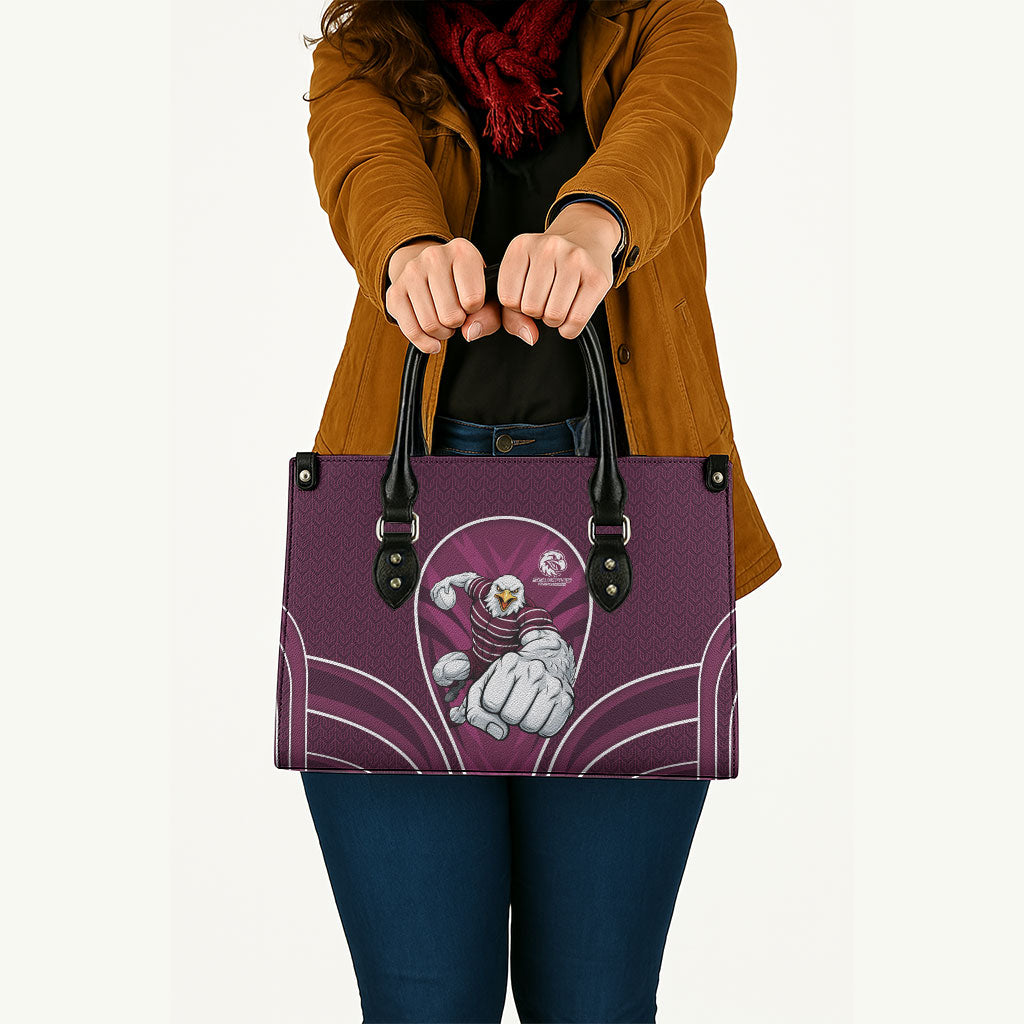 Manly Warringah Sea Eagles Rugby Mascot Leather Bag Australian Rugby Culture - Tribal Inspired Eagle
