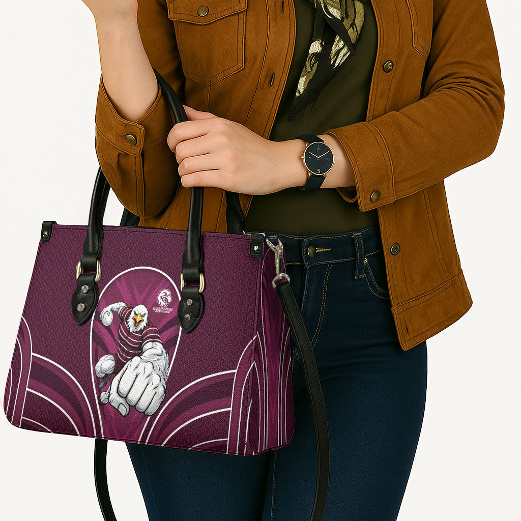 Manly Warringah Sea Eagles Rugby Mascot Leather Bag Australian Rugby Culture - Tribal Inspired Eagle