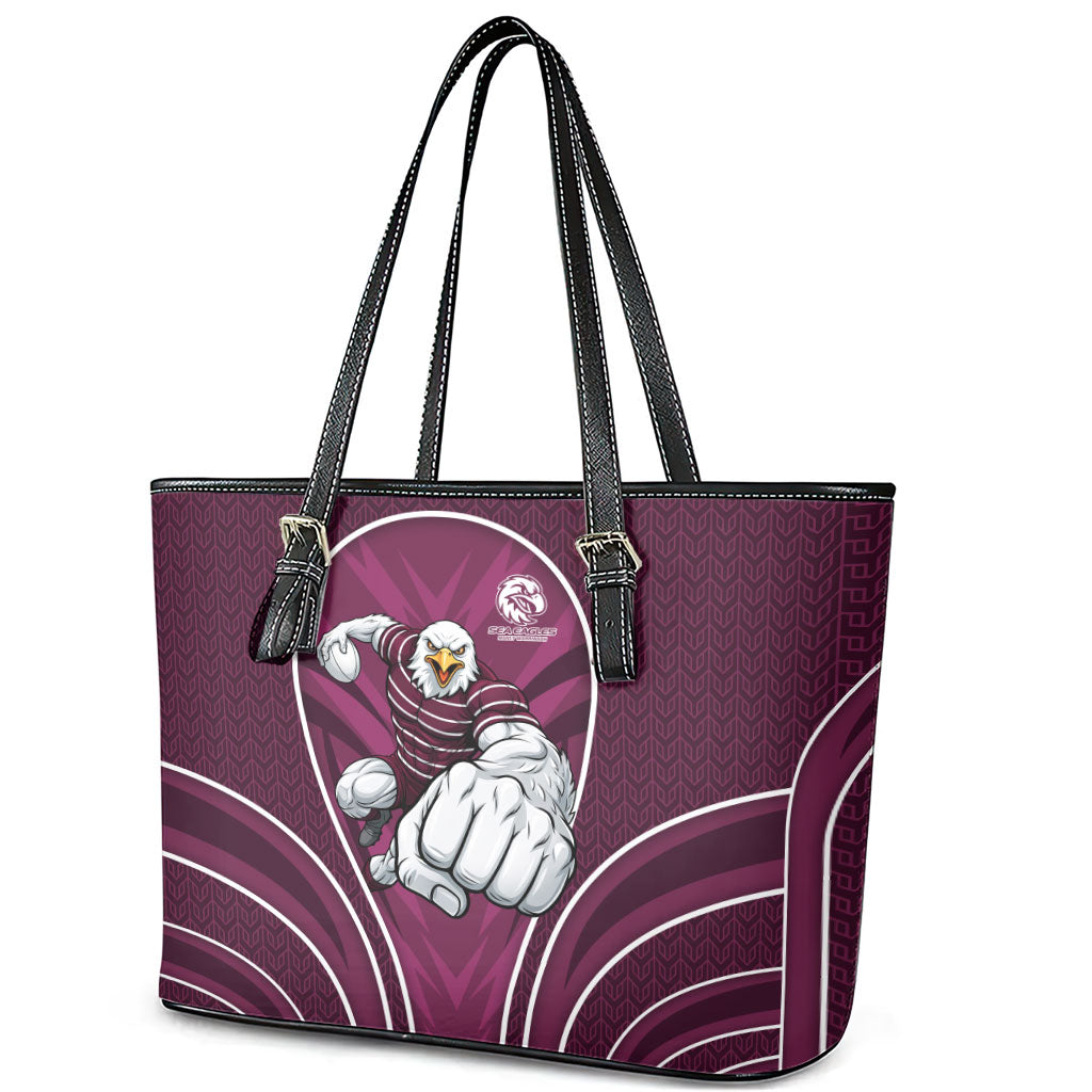 Manly Warringah Sea Eagles Rugby Mascot Leather Tote Bag Australian Rugby Culture - Tribal Inspired Eagle