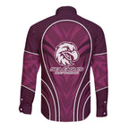 Manly Warringah Sea Eagles Rugby Mascot Long Sleeve Button Shirt Australian Rugby Culture - Tribal Inspired Eagle