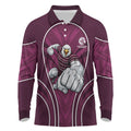 Manly Warringah Sea Eagles Rugby Mascot Long Sleeve Polo Shirt Australian Rugby Culture - Tribal Inspired Eagle