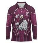 Manly Warringah Sea Eagles Rugby Mascot Long Sleeve Polo Shirt Australian Rugby Culture - Tribal Inspired Eagle