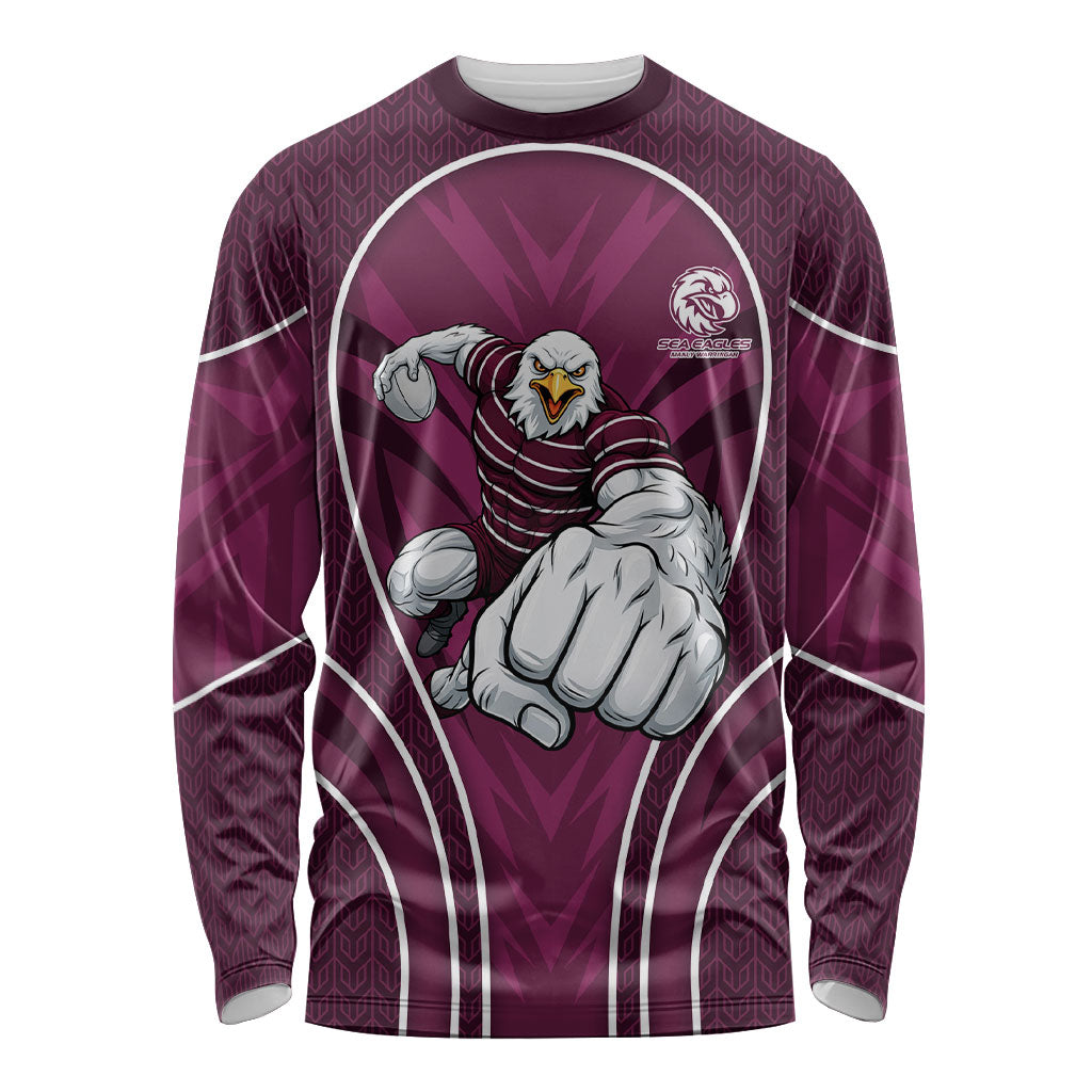 Manly Warringah Sea Eagles Rugby Mascot Long Sleeve Shirt Australian Rugby Culture - Tribal Inspired Eagle