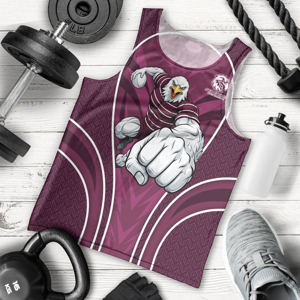 Manly Warringah Sea Eagles Rugby Mascot Men Tank Top Australian Rugby Culture - Tribal Inspired Eagle