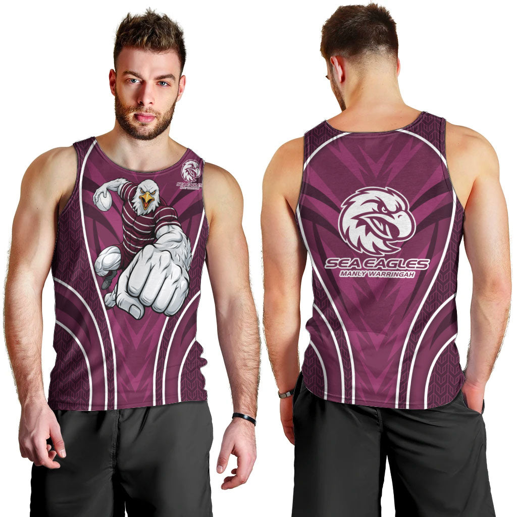 Manly Warringah Sea Eagles Rugby Mascot Men Tank Top Australian Rugby Culture - Tribal Inspired Eagle
