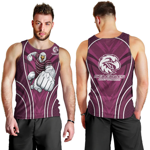 Manly Warringah Sea Eagles Rugby Mascot Men Tank Top Australian Rugby Culture - Tribal Inspired Eagle