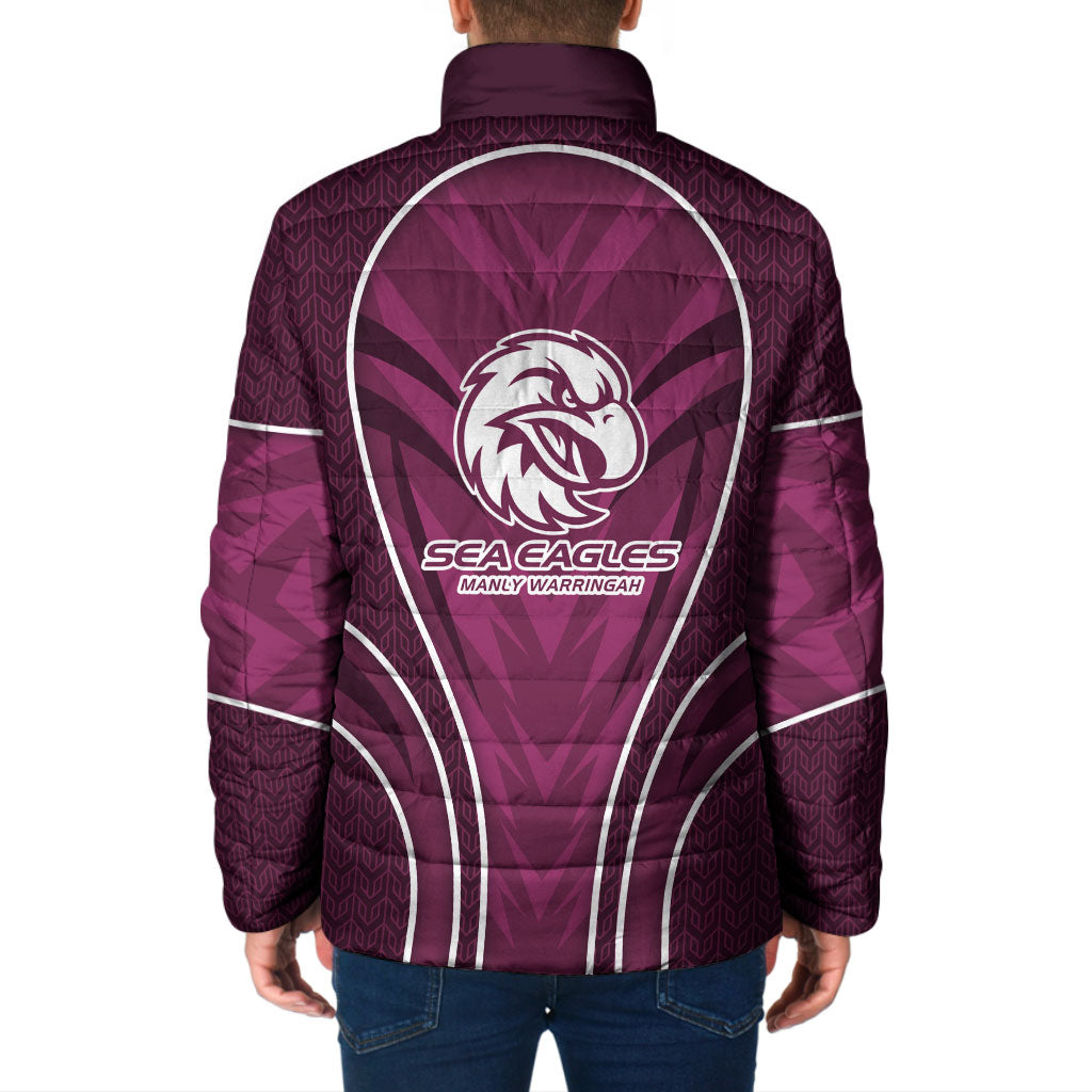 Manly Warringah Sea Eagles Rugby Mascot Padded Jacket Australian Rugby Culture - Tribal Inspired Eagle