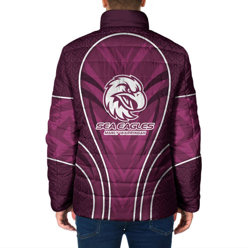 Manly Warringah Sea Eagles Rugby Mascot Padded Jacket Australian Rugby Culture - Tribal Inspired Eagle
