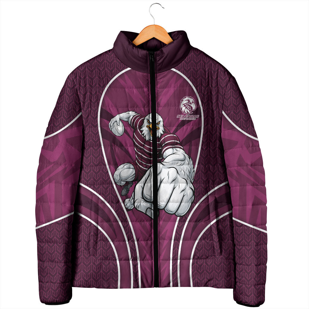 Manly Warringah Sea Eagles Rugby Mascot Padded Jacket Australian Rugby Culture - Tribal Inspired Eagle
