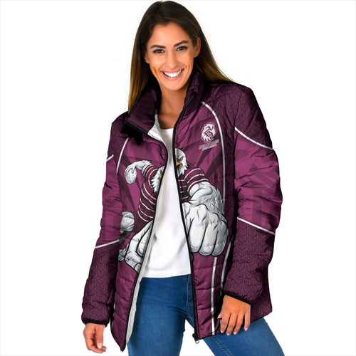Manly Warringah Sea Eagles Rugby Mascot Padded Jacket Australian Rugby Culture - Tribal Inspired Eagle