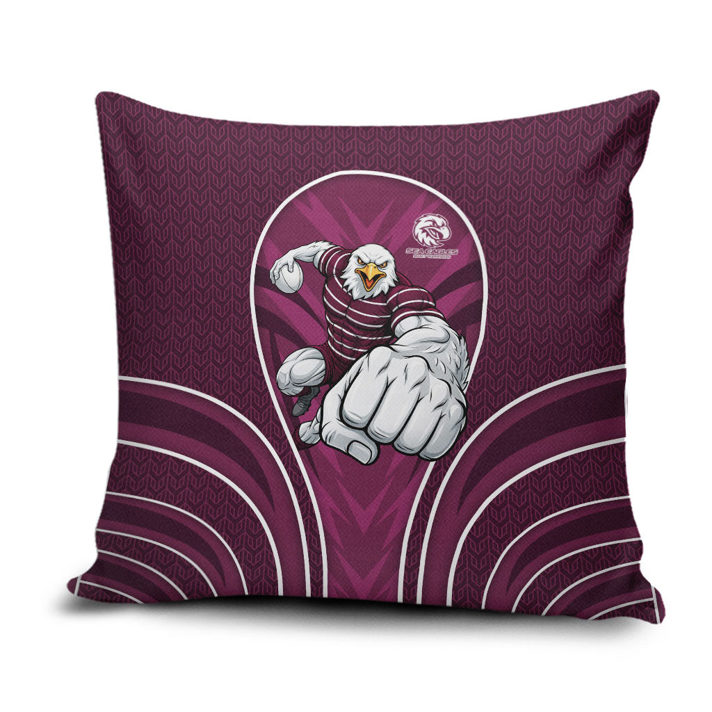 Manly Warringah Sea Eagles Rugby Mascot Pillow Cover Australian Rugby Culture - Tribal Inspired Eagle