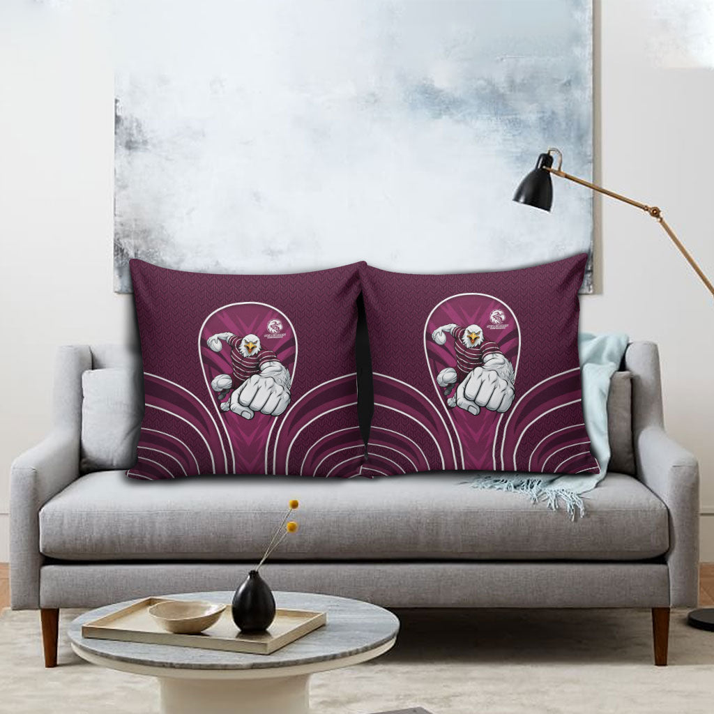 Manly Warringah Sea Eagles Rugby Mascot Pillow Cover Australian Rugby Culture - Tribal Inspired Eagle