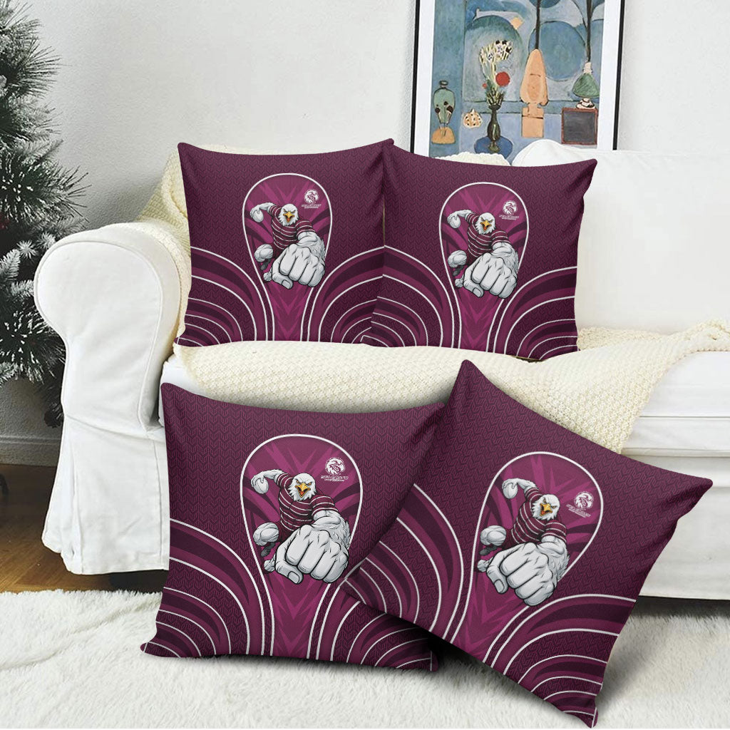 Manly Warringah Sea Eagles Rugby Mascot Pillow Cover Australian Rugby Culture - Tribal Inspired Eagle