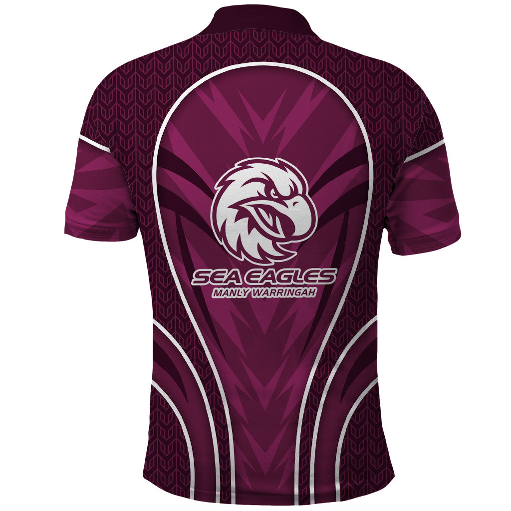 Manly Warringah Sea Eagles Rugby Mascot Polo Shirt Australian Rugby Culture - Tribal Inspired Eagle