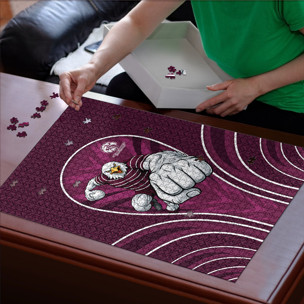 Manly Warringah Sea Eagles Rugby Mascot Puzzle Australian Rugby Culture - Tribal Inspired Eagle