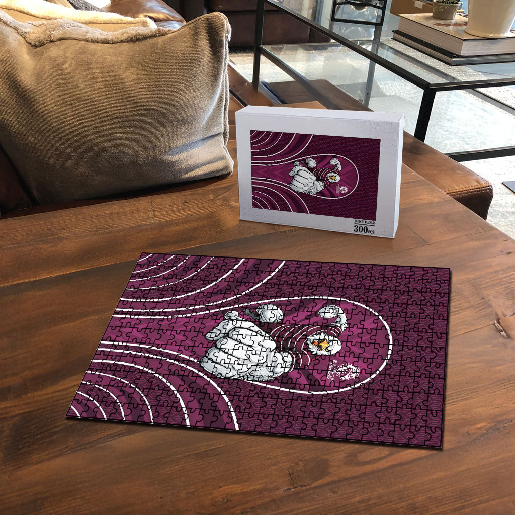 Manly Warringah Sea Eagles Rugby Mascot Puzzle Australian Rugby Culture - Tribal Inspired Eagle