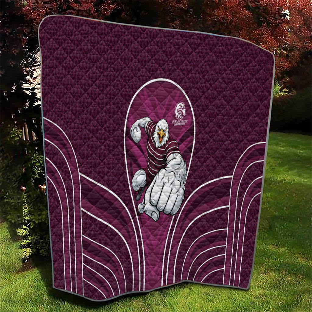 Manly Warringah Sea Eagles Rugby Mascot Quilt Australian Rugby Culture - Tribal Inspired Eagle