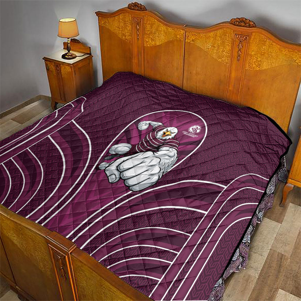Manly Warringah Sea Eagles Rugby Mascot Quilt Australian Rugby Culture - Tribal Inspired Eagle