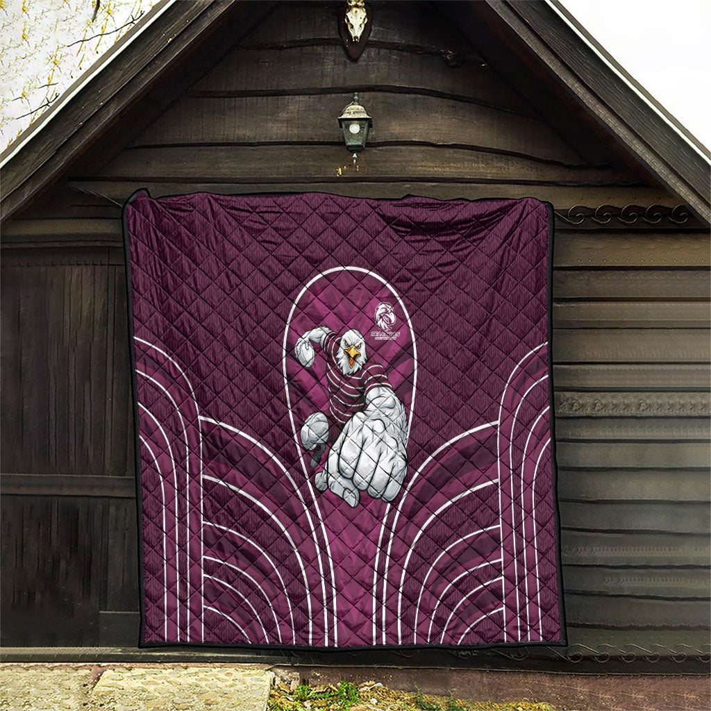 Manly Warringah Sea Eagles Rugby Mascot Quilt Australian Rugby Culture - Tribal Inspired Eagle