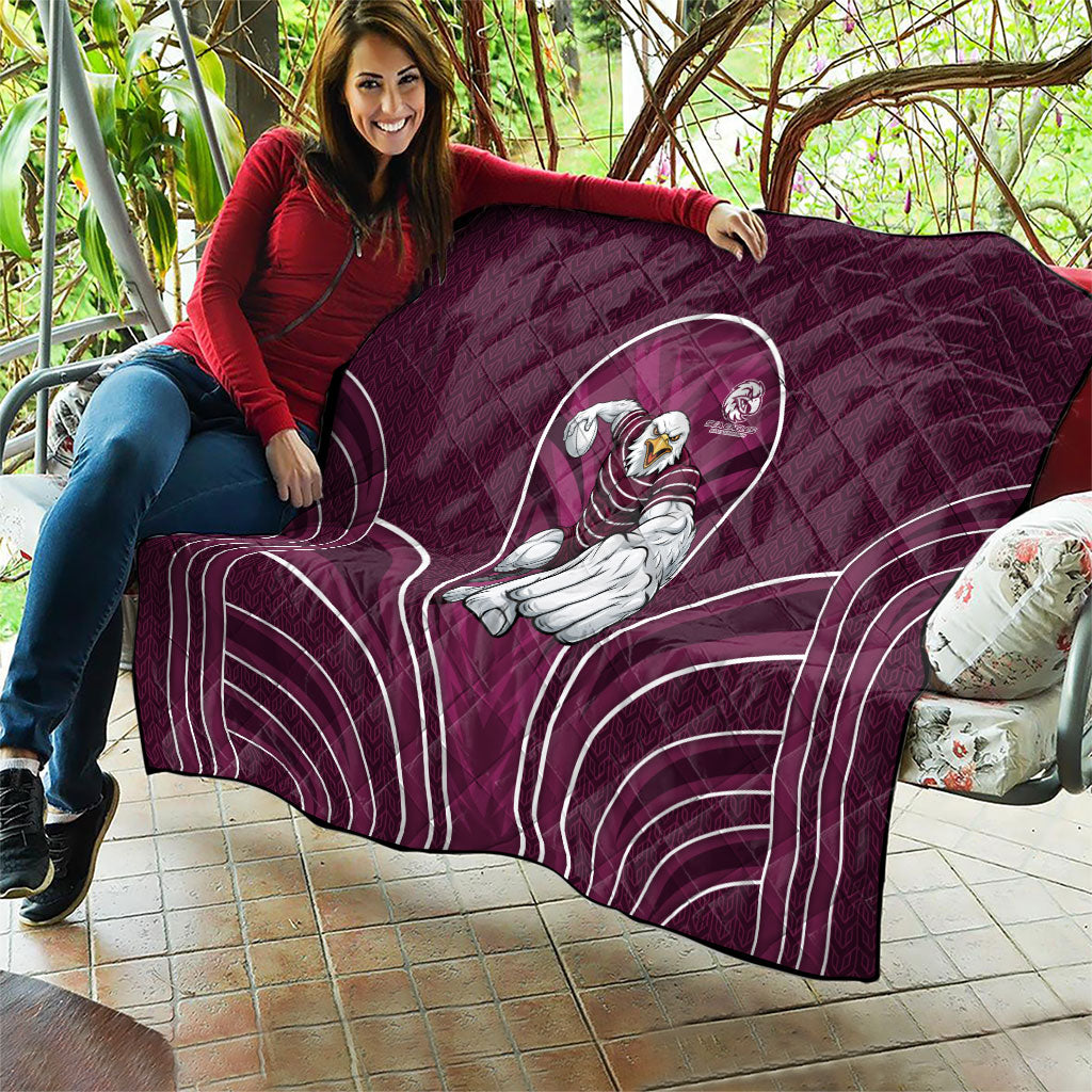 Manly Warringah Sea Eagles Rugby Mascot Quilt Australian Rugby Culture - Tribal Inspired Eagle