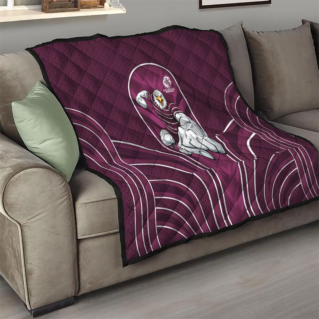 Manly Warringah Sea Eagles Rugby Mascot Quilt Australian Rugby Culture - Tribal Inspired Eagle
