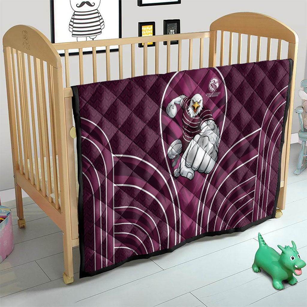 Manly Warringah Sea Eagles Rugby Mascot Quilt Australian Rugby Culture - Tribal Inspired Eagle