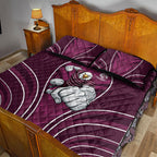 Manly Warringah Sea Eagles Rugby Mascot Quilt Bed Set Australian Rugby Culture - Tribal Inspired Eagle