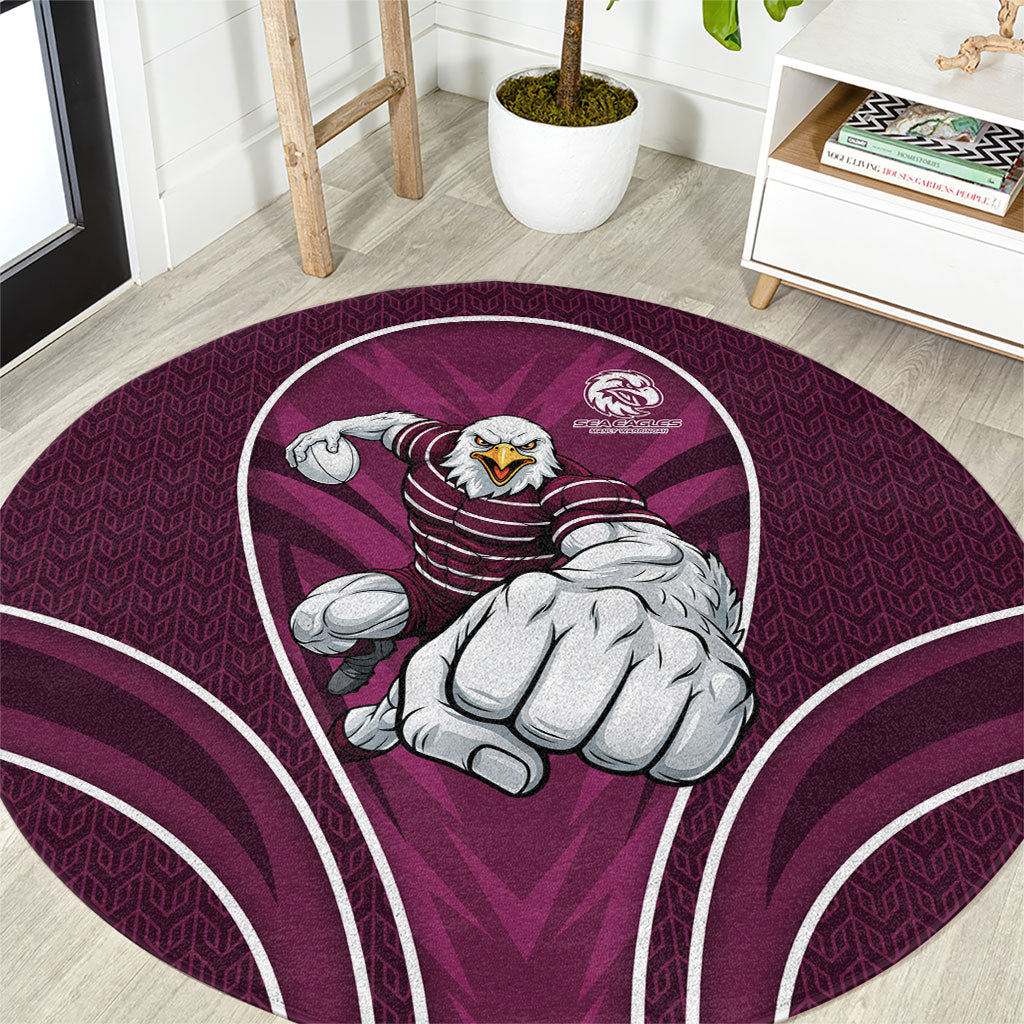 Manly Warringah Sea Eagles Rugby Mascot Round Carpet Australian Rugby Culture - Tribal Inspired Eagle