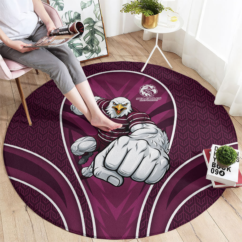 Manly Warringah Sea Eagles Rugby Mascot Round Carpet Australian Rugby Culture - Tribal Inspired Eagle