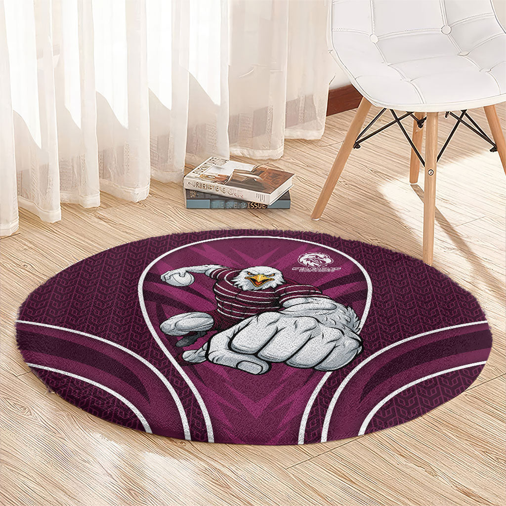 Manly Warringah Sea Eagles Rugby Mascot Round Carpet Australian Rugby Culture - Tribal Inspired Eagle