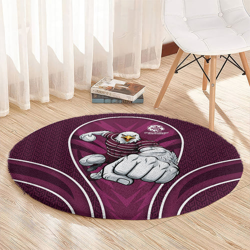 Manly Warringah Sea Eagles Rugby Mascot Round Carpet Australian Rugby Culture - Tribal Inspired Eagle
