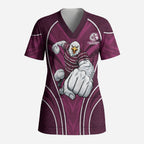 Manly Warringah Sea Eagles Rugby Mascot Scrub Top Australian Rugby Culture - Tribal Inspired Eagle