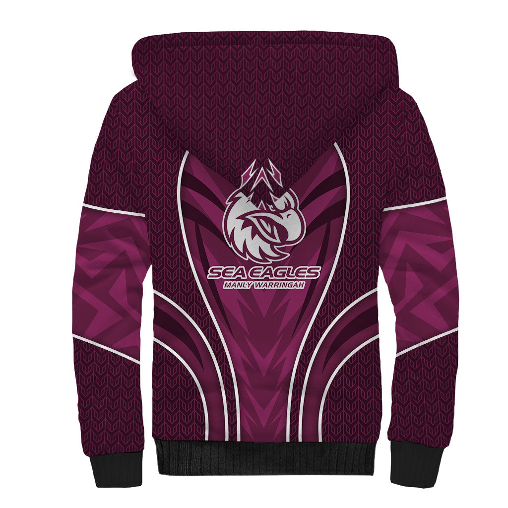 Manly Warringah Sea Eagles Rugby Mascot Sherpa Hoodie Australian Rugby Culture - Tribal Inspired Eagle