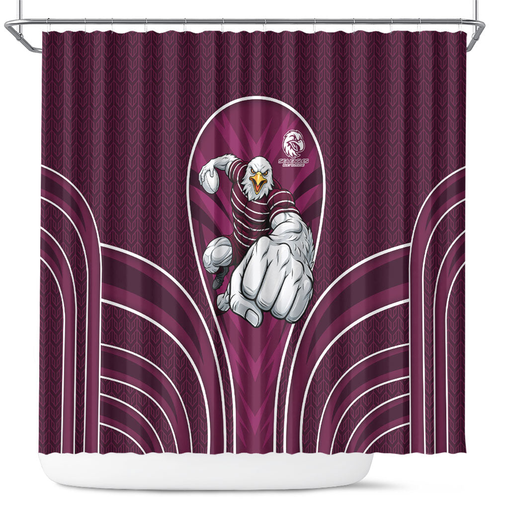 Manly Warringah Sea Eagles Rugby Mascot Shower Curtain Australian Rugby Culture - Tribal Inspired Eagle