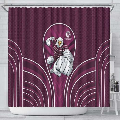 Manly Warringah Sea Eagles Rugby Mascot Shower Curtain Australian Rugby Culture - Tribal Inspired Eagle