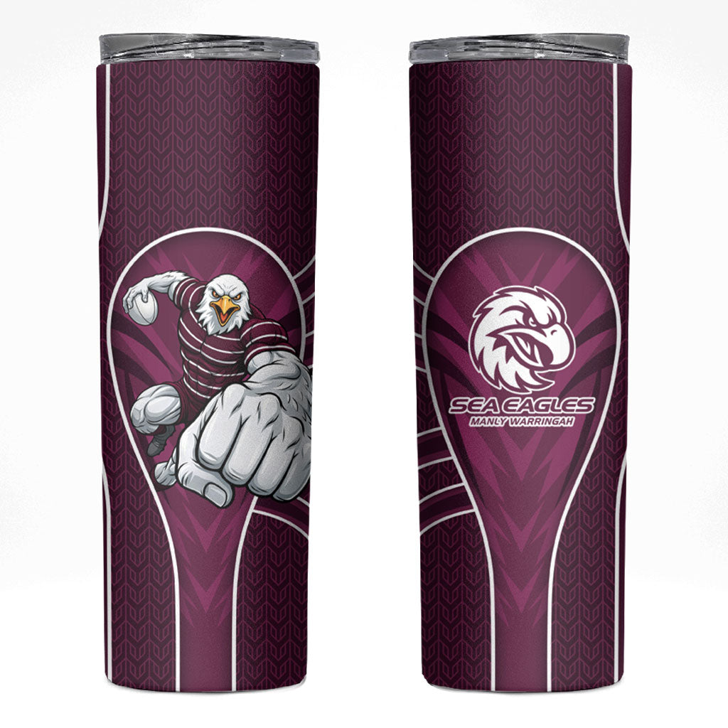 Manly Warringah Sea Eagles Rugby Mascot Skinny Tumbler Australian Rugby Culture - Tribal Inspired Eagle