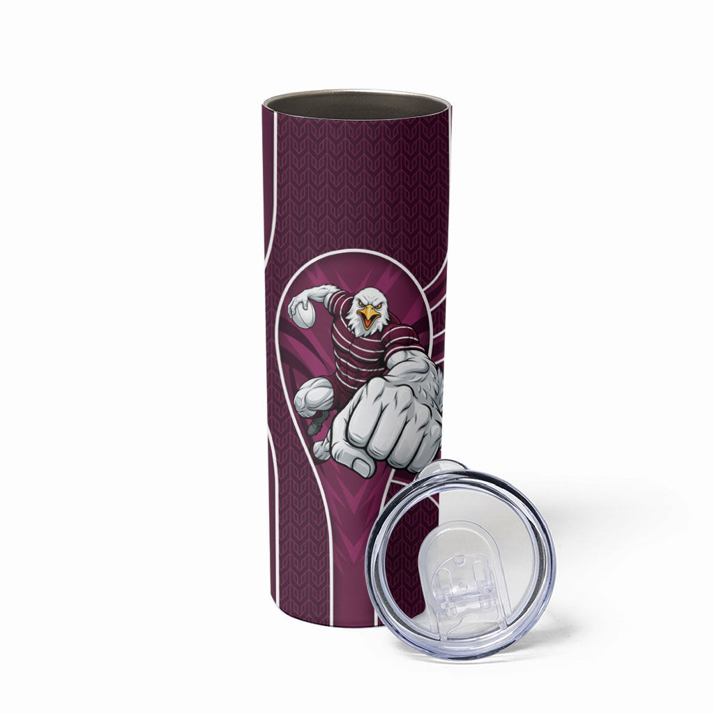 Manly Warringah Sea Eagles Rugby Mascot Skinny Tumbler Australian Rugby Culture - Tribal Inspired Eagle