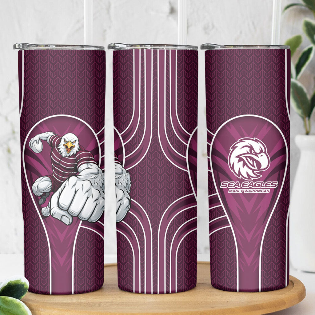 Manly Warringah Sea Eagles Rugby Mascot Skinny Tumbler Australian Rugby Culture - Tribal Inspired Eagle