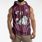 Manly Warringah Sea Eagles Rugby Mascot Sleeveless Zip Hoodie Australian Rugby Culture - Tribal Inspired Eagle