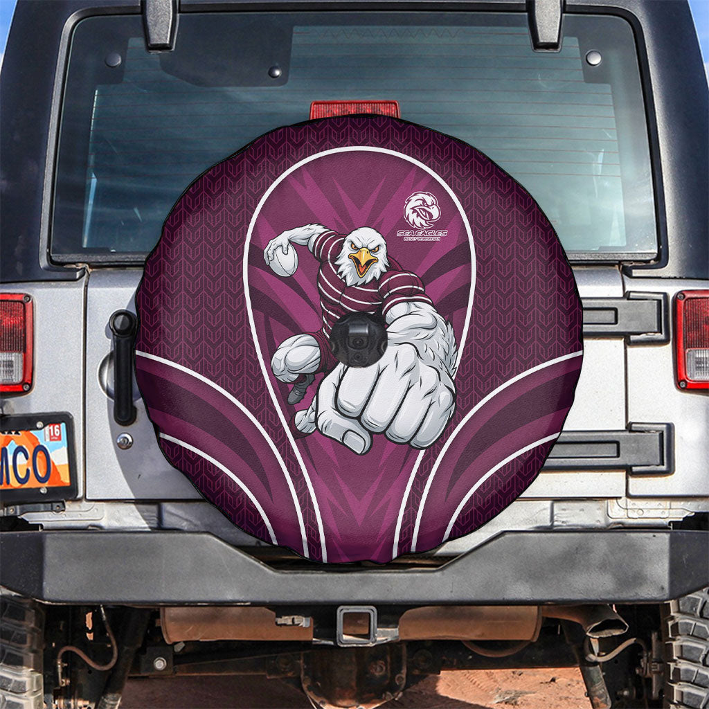 Manly Warringah Sea Eagles Rugby Mascot Spare Tire Cover Australian Rugby Culture - Tribal Inspired Eagle