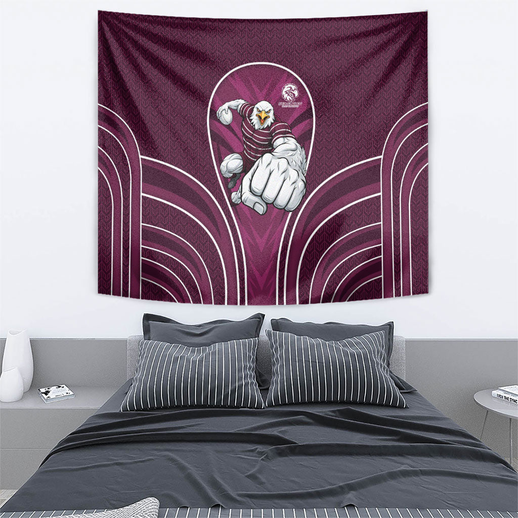 Manly Warringah Sea Eagles Rugby Mascot Tapestry Australian Rugby Culture - Tribal Inspired Eagle