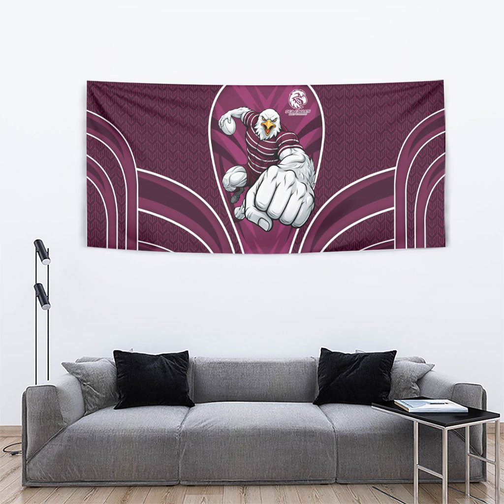 Manly Warringah Sea Eagles Rugby Mascot Tapestry Australian Rugby Culture - Tribal Inspired Eagle