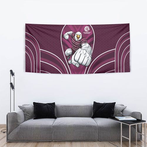 Manly Warringah Sea Eagles Rugby Mascot Tapestry Australian Rugby Culture - Tribal Inspired Eagle