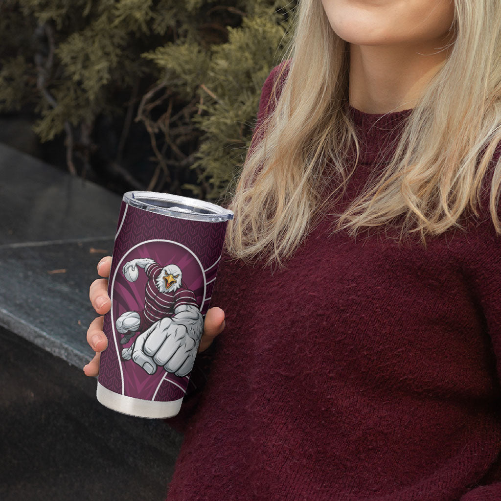 Manly Warringah Sea Eagles Rugby Mascot Tumbler Cup Australian Rugby Culture - Tribal Inspired Eagle