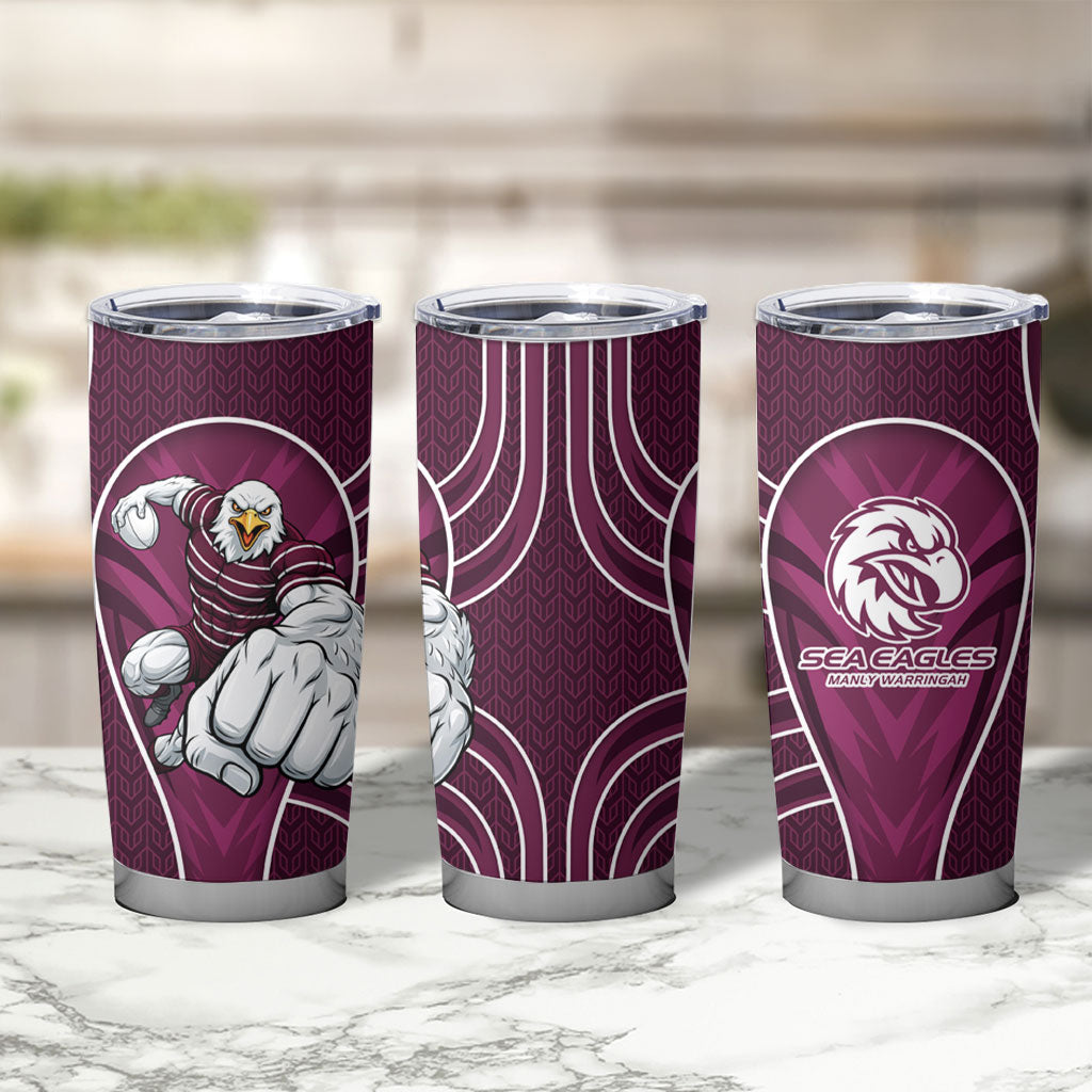 Manly Warringah Sea Eagles Rugby Mascot Tumbler Cup Australian Rugby Culture - Tribal Inspired Eagle