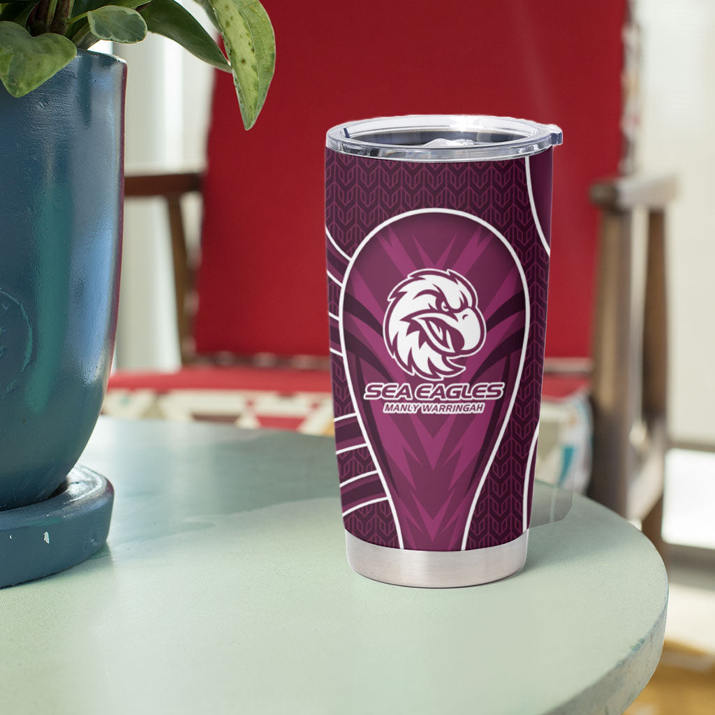 Manly Warringah Sea Eagles Rugby Mascot Tumbler Cup Australian Rugby Culture - Tribal Inspired Eagle