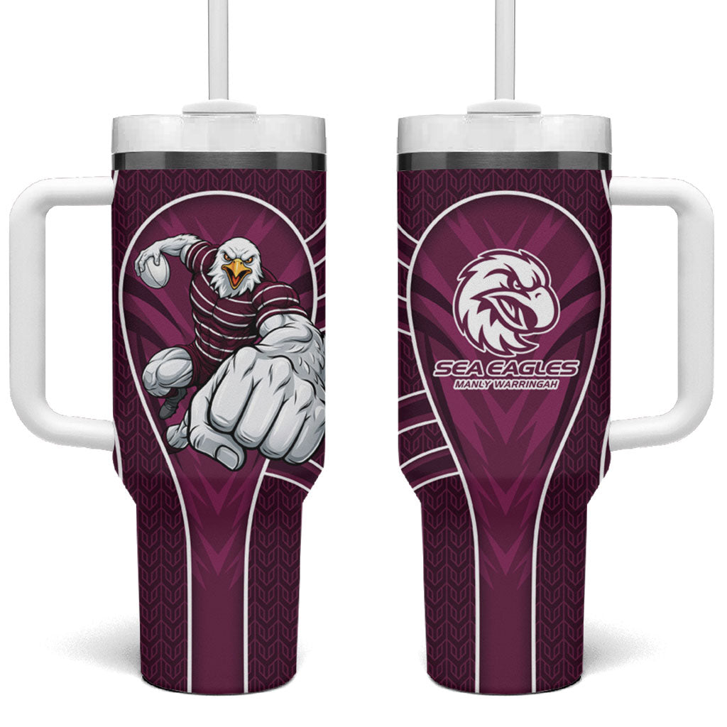 Manly Warringah Sea Eagles Rugby Mascot Tumbler With Handle Australian Rugby Culture - Tribal Inspired Eagle