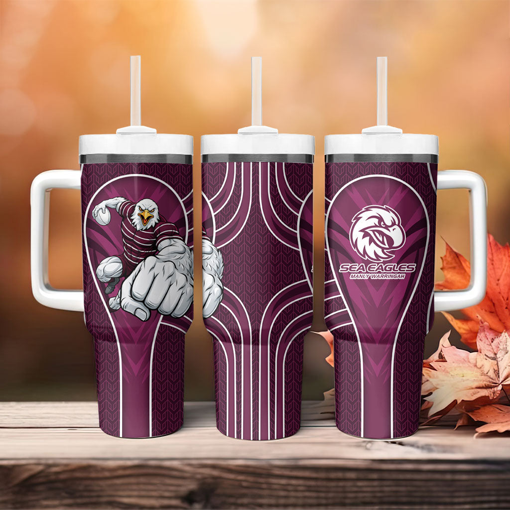 Manly Warringah Sea Eagles Rugby Mascot Tumbler With Handle Australian Rugby Culture - Tribal Inspired Eagle