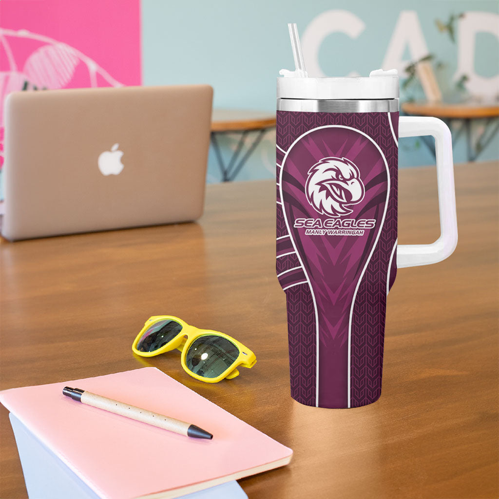 Manly Warringah Sea Eagles Rugby Mascot Tumbler With Handle Australian Rugby Culture - Tribal Inspired Eagle
