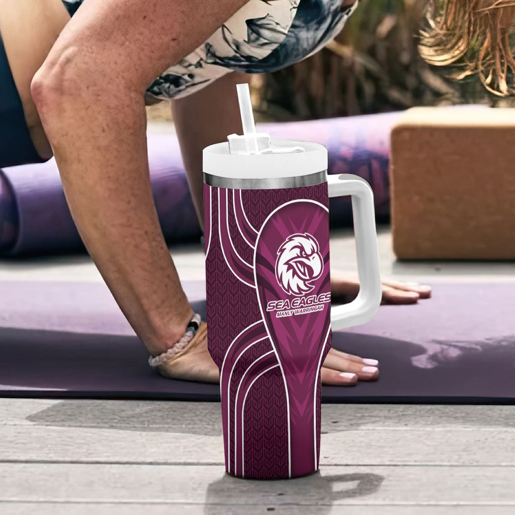 Manly Warringah Sea Eagles Rugby Mascot Tumbler With Handle Australian Rugby Culture - Tribal Inspired Eagle